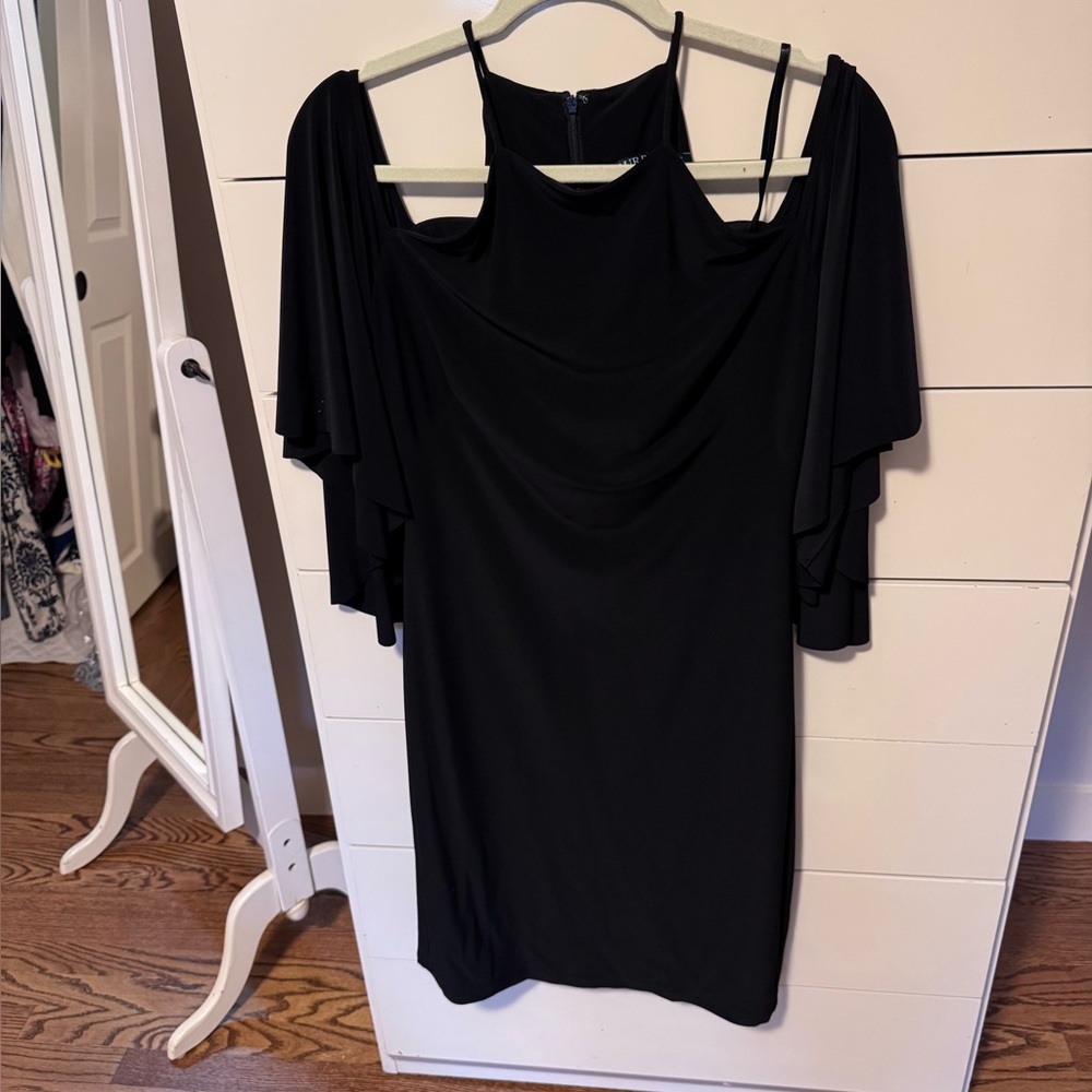 Ralph Lauren Black Cold-Shoulder Mini Dress